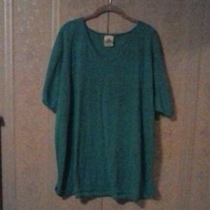 JUST MY SIZE WOMEN'S TURQUOISE SHORT SLEEVE TOP